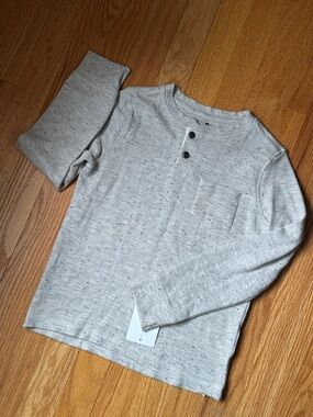 Joe's Jeans Light Gray Speckled Henley Shirt